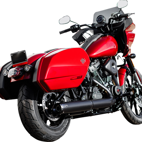 S&S CYCLE Grand National Slip-On Muffler 50 State - 4 inch Black for M8 Softail (Part #550-1159)