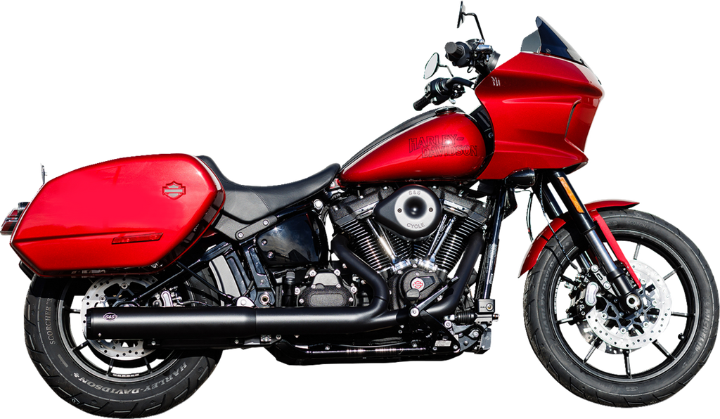 S&S CYCLE Grand National Slip-On Muffler 50 State - 4 inch Black for M8 Softail (Part #550-1159)