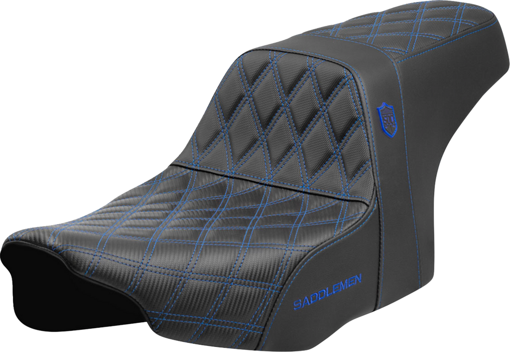 SADDLEMEN Pro Series SDC Performance Seat - Blue Stitching - w/o Backrest - FLT/FLH '23-'24 SC82307D1