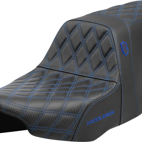 SADDLEMEN Pro Series SDC Performance Seat - Blue Stitching - w/o Backrest - FLT/FLH '23-'24 SC82307D1