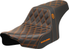 SADDLEMEN Pro Series SDC Performance Seat - Orange Stitching - w/o Backrest - FLT/FLH '23-'24 SC82307D3