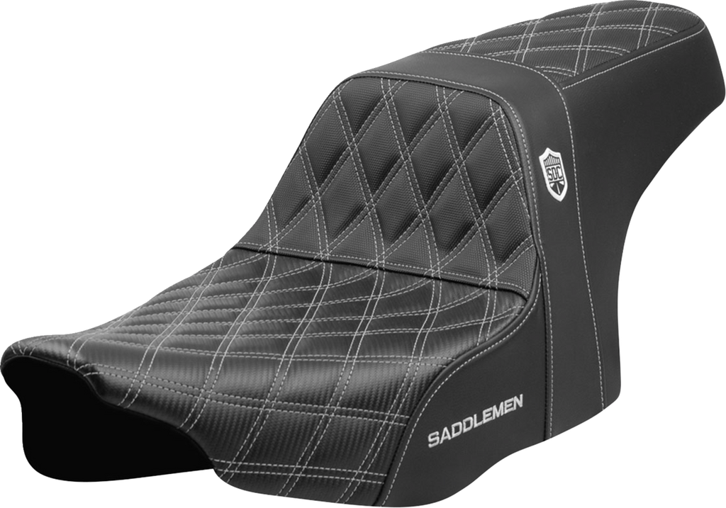SADDLEMEN Pro Series SDC Performance Seat for Harley FLT/FLH 2023-2024 with Silver Stitching - Model SC82307D5