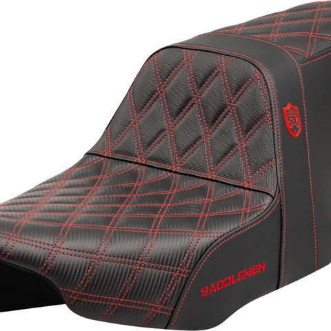 SADDLEMEN Pro Series SDC Performance Seat - Red Stitching - w/o Backrest - FLT/FLH '23-'24 SC82307D4