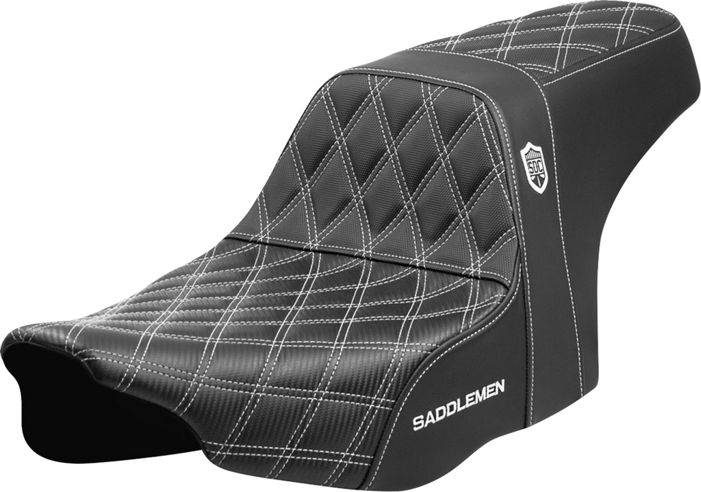 SADDLEMEN Pro Series SDC Performance Seat with White Stitching for FLT/FLH 2023-2024 - Part SC82307D6