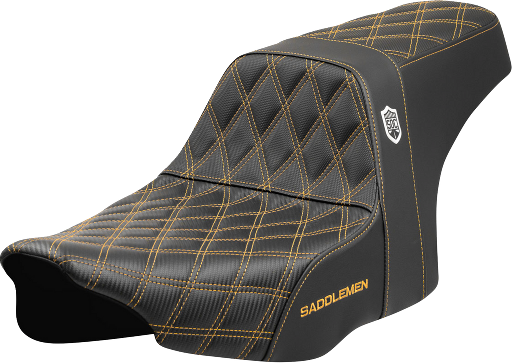 SADDLEMEN Pro Series SDC Performance Seat - Gold Stitching - w/o Backrest - FLT/FLH '23-'24 SC82307D7