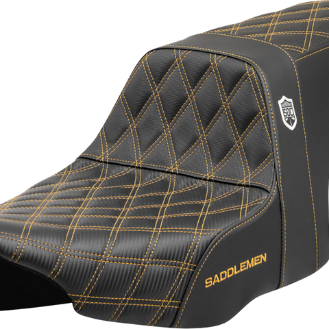 SADDLEMEN Pro Series SDC Performance Seat - Gold Stitching - w/o Backrest - FLT/FLH '23-'24 SC82307D7