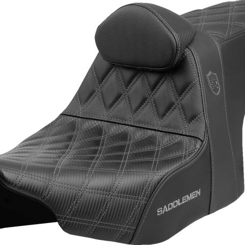 SADDLEMEN Pro Series SDC Performance Seat - Gray Stitching - w/ Backrest - FLT/FLH '23-'25 SC82307DB2