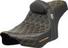 SADDLEMEN Pro Series SDC Performance Seat - Gold Stitching - w/ Backrest - FLT/FLH '23-'25 SC82307DB7