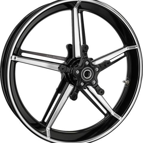 Arlen Ness 91-654 Front Wheel with Hub and Adapter for Factory 24 - 21x3.5 - Black/Contrast Cut