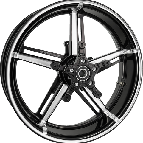 Arlen Ness 91-655 Front Wheel with Hub and Adapter for Factory 24 - 21x5.5 Black/Contrast Cut