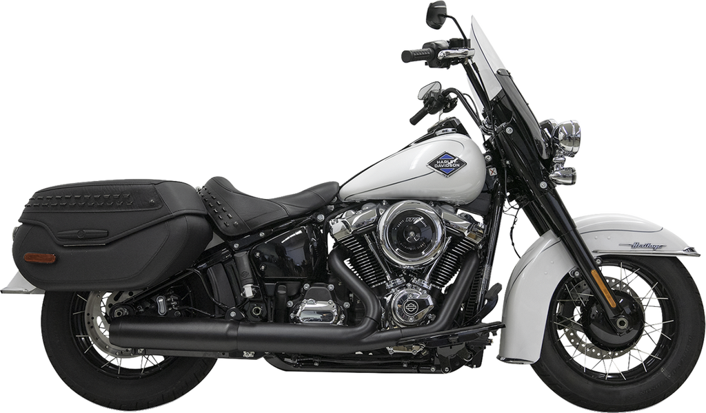 BASSANI XHAUST 4-Inch Slip-On Muffler with 2-1/2 x 10 Inch Baffle Core - Black - 49-State Compliance (Part Number: 1S38FB)