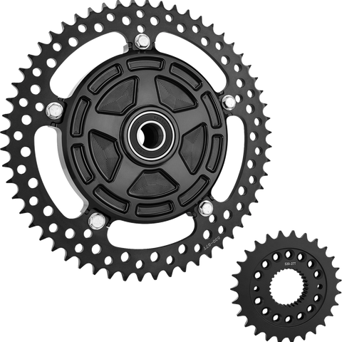 Arlen Ness Chain Drive Kit for FLT/FLH 2009 and Up – 27/57 Tooth Black with CNC Billet Aluminum Cush Drive