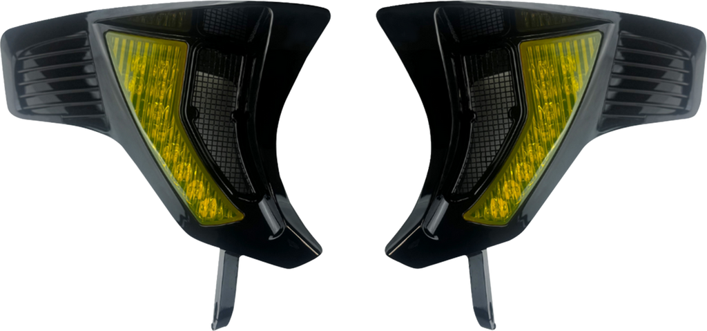 CUSTOM DYNAMICS Shark Demon® Turn Signal Vents with Yellow Lens – SD-RG23-VTS-AB