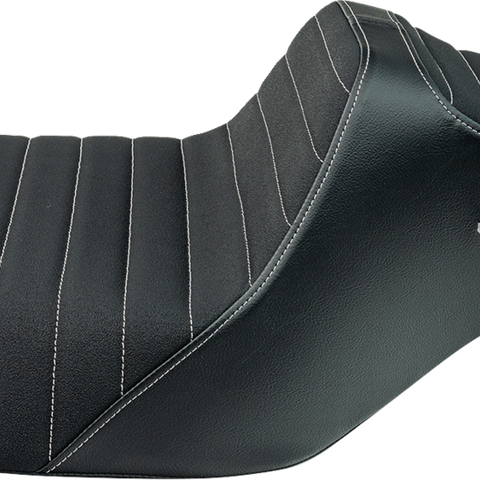 SLYFOX Highnoon Seat - Vinyl - Classic Stitch - Gray Logo - FLH/FLT '23-'24 4704B-SlyFox