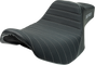 SLYFOX Highnoon Seat - Vinyl - Classic Stitch - Gray Logo - FLH/FLT '23-'24 4704B-SlyFox