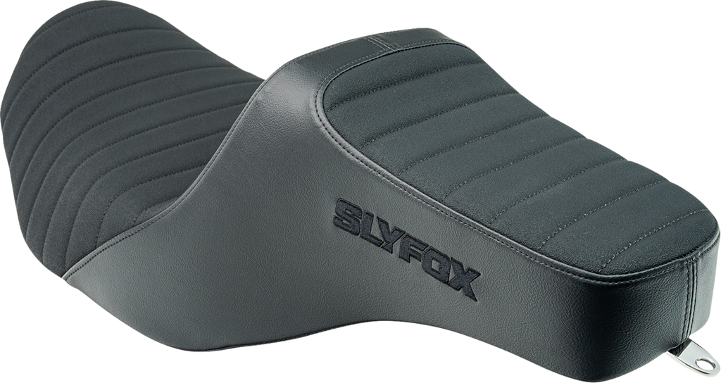 SLYFOX Highnoon Seat - Vinyl - Classic Stitch - Black Logo - FLH/FLT '23-'24 4704A-SlyFox