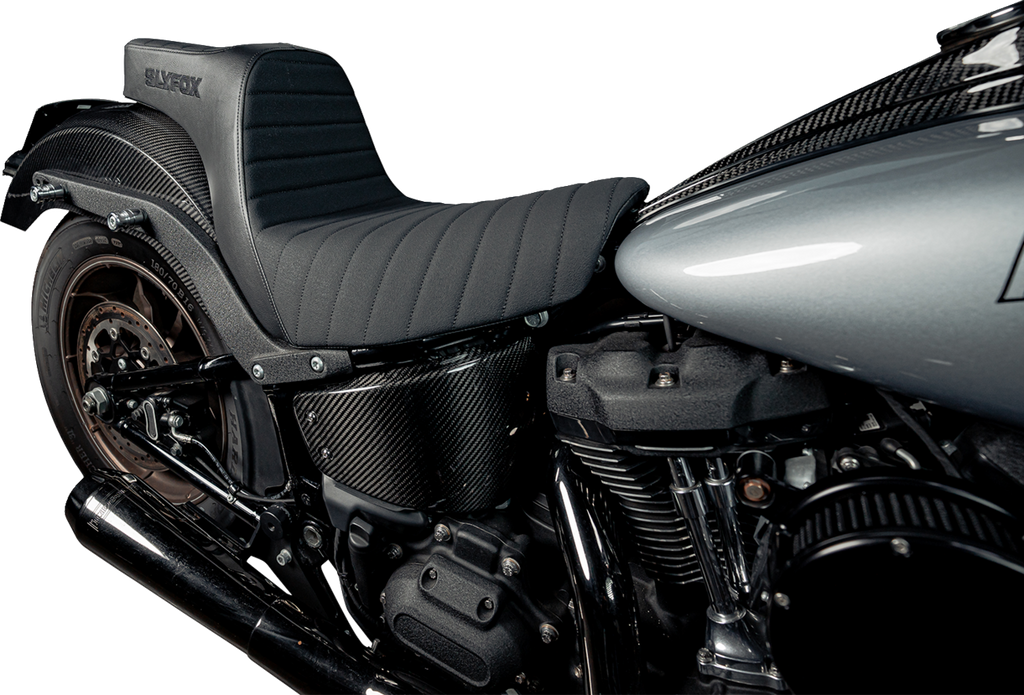 SLYFOX Highnoon Seat - Vinyl - Classic Stitch - Black Logo - FL/FX '18-'24 4701A-slyfox