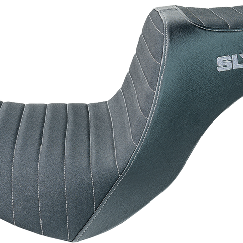 SLYFOX Highnoon Seat - Vinyl - Classic Stitch - Silver Logo - FL/FX '18-'24 4701B-slyfox