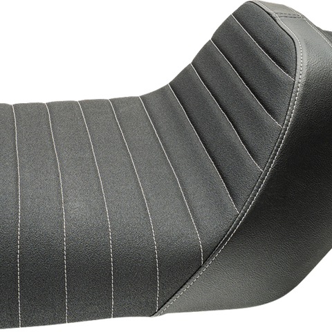 SLYFOX Highnoon Seat - Vinyl - Classic Stitch - Silver Logo - FLH/FLT '08-'24 4710B-SlyFox