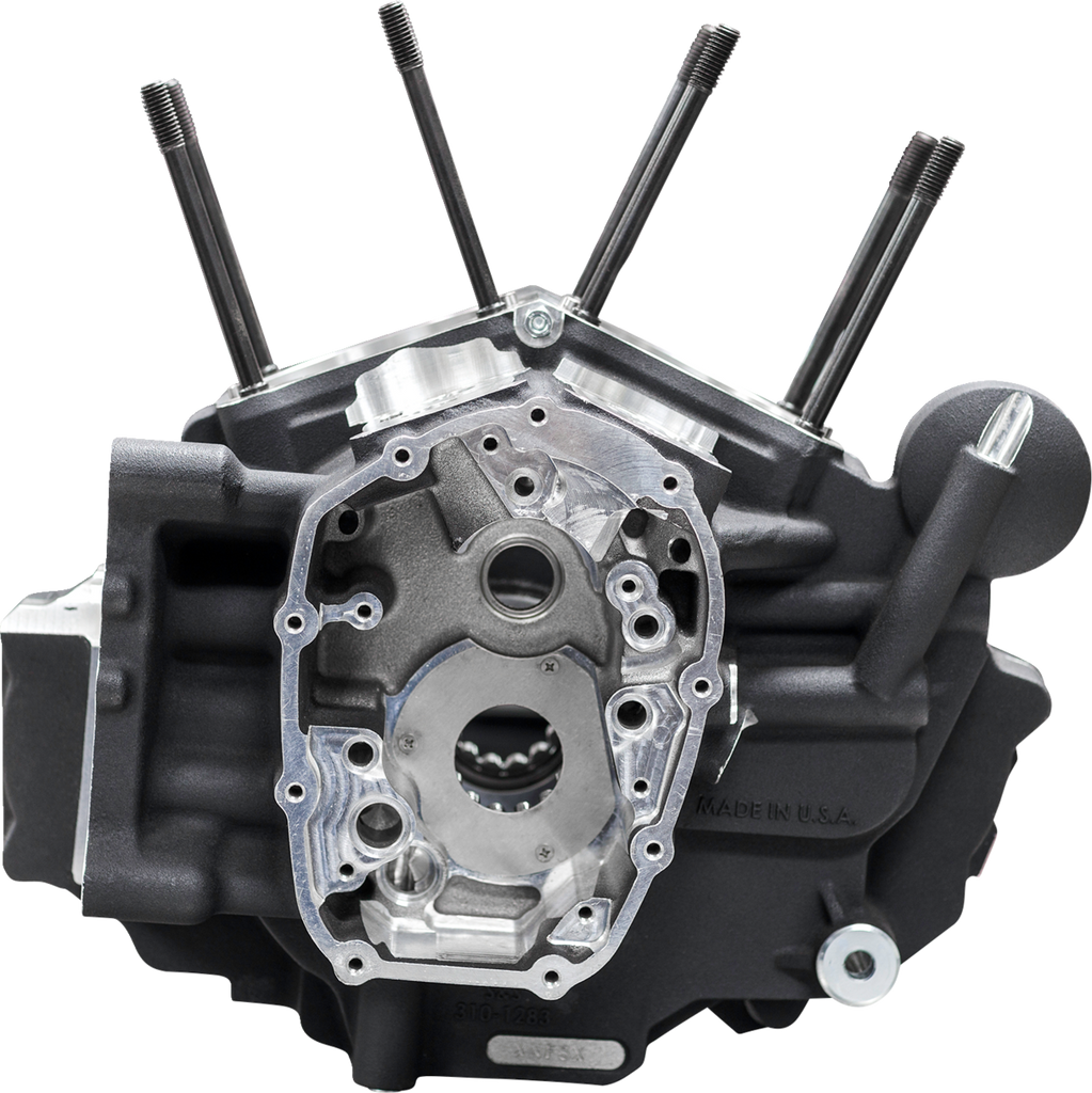 S&S CYCLE MK-Series B Crankcase for M8 Softail – Black, Part Number 310-1326