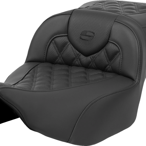 SADDLEMEN Heated RoadSofa™ Seat Extended Reach for FLT/FLH 2023-2024 with Lattice Stitch - Part 823-07-184A0