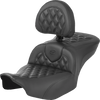 SADDLEMEN Heated Roadsofa™ Seat with Backrest for FLT/FLH 2023-2024, Carbon Fiber Finish - Part #823-07-206C0