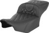 SADDLEMEN Heated RoadSofa* Seat - Extended Reach - Lattice Stitch - w/o Backrest - FLT/FLH *23-*24 823-07-207A0