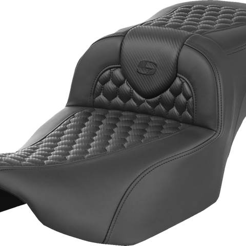 SADDLEMEN Heated RoadSofa™ Seat Extended Reach Honeycomb Stitch for FLT/FLH 2023-2024 Part 823-07-190A0