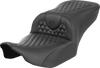 SADDLEMEN Heated RoadSofa* Seat - Honeycomb Stitch - w/o Backrest - FLH/FLT '23-'24 823-07-189A0