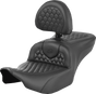SADDLEMEN Heated RoadSofa™ Seat with Backrest for FLH/FLT 2023-2024 – Honeycomb Stitch, Model 823-07-189C0
