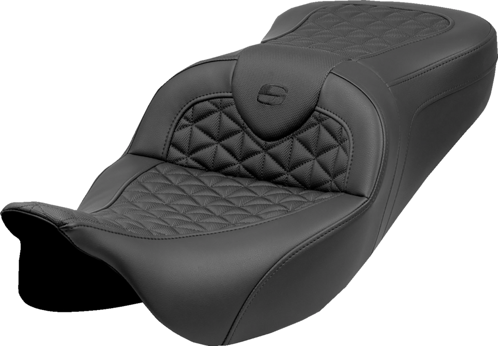 SADDLEMEN RoadSofa* Tri Gripper Seat - Standard Reach - w/o Backrest - FLH/FLT '08-'25 808-07B-21000