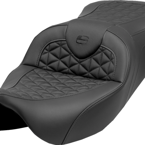 SADDLEMEN RoadSofa™ Tri Gripper Seat for FLH/FLT 2008-2025 – Standard Reach, No Backrest (Part #808-07B-21000)