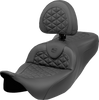 SADDLEMEN RoadSofa* Tri Gripper Seat - Standard Reach - w/ Backrest - FLH/FLT '08-'25 808-07B-210B0
