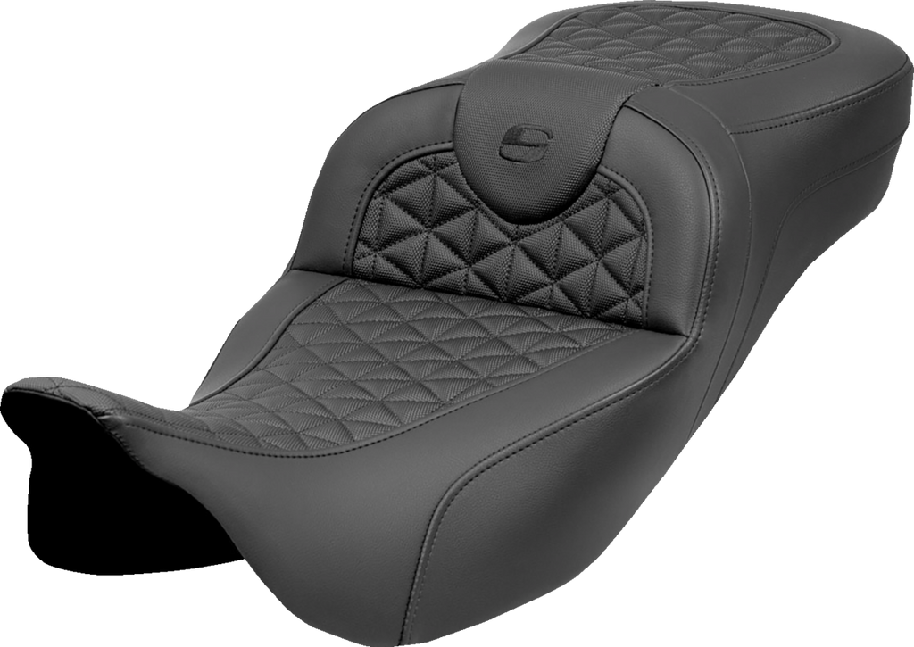 SADDLEMEN RoadSofa™ Tri Gripper Seat Extended Reach for FLH/FLT 2008-2025 - Part 808-07B-21100