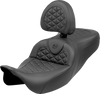 SADDLEMEN RoadSofa* Tri Gripper Seat - Extended Reach - w/ Backrest - FLH/FLT '08-'25 808-07B-211B0
