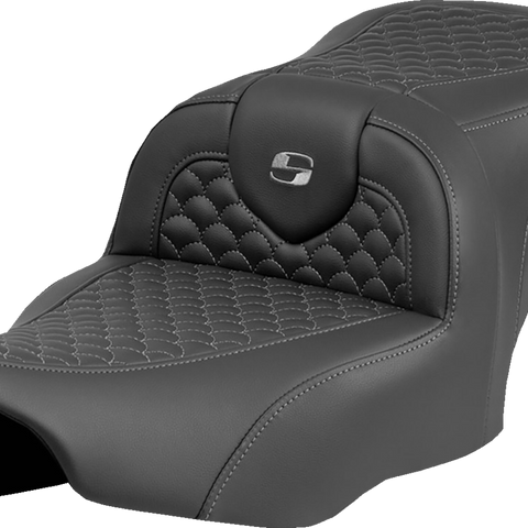 SADDLEMEN Roadsofa™ Seat with Dragon Scale Stitch for FLTR/FLHX 2023-2024 - Dark Gray Stitch, Part 823-07-20802