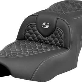 SADDLEMEN Roadsofa* Seat - Dragon Scale Stitch - Silver Stitch - w/o Backrest - FLTR/FLHX '23-'24 823-07-20805
