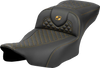 SADDLEMEN Roadsofa™ Extended Reach Seat with Dragon Scale Stitch and GELcore Technology for FLTR/FLHX 2023-2024