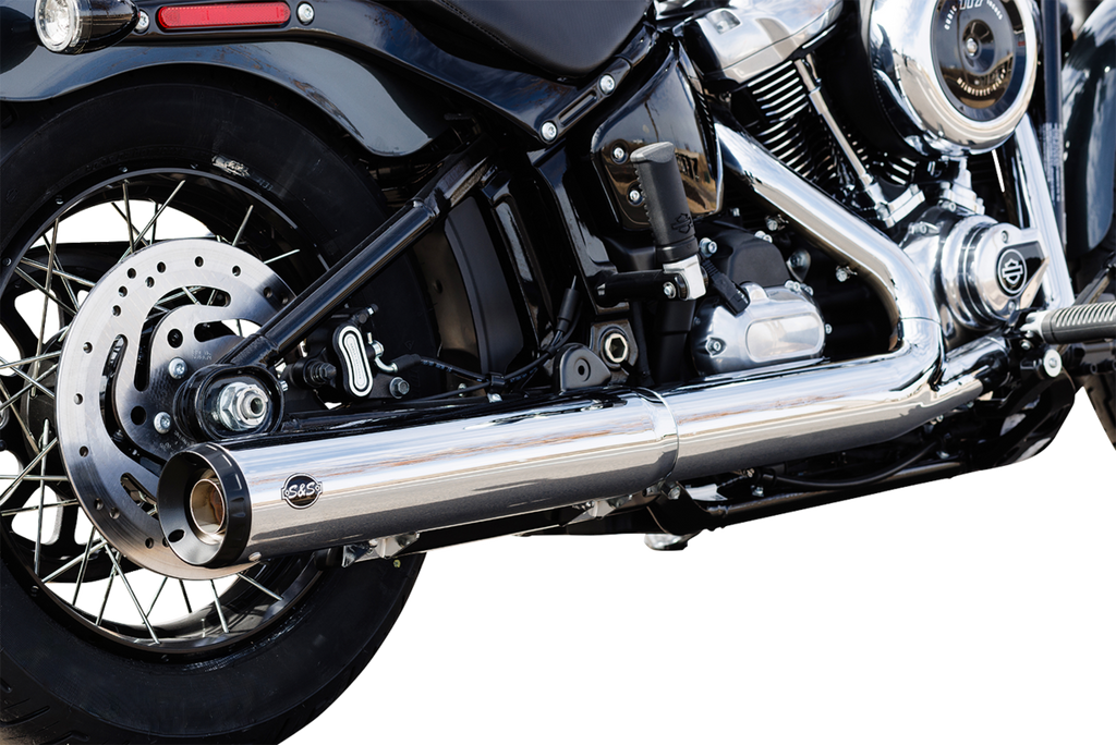 S&S Cycle Grand National Slip-On Muffler 50 State for M8 Softail – 4 Inch Chrome, Part #550-1160