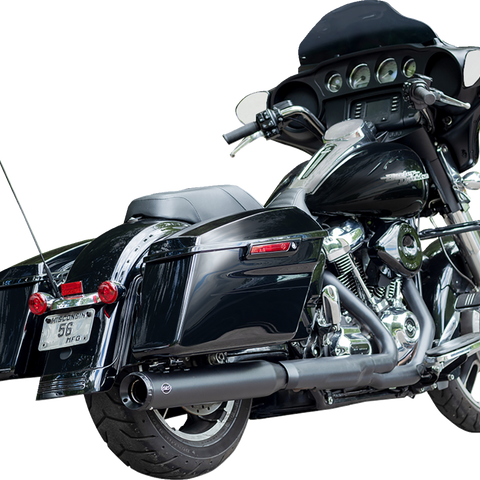 S&S CYCLE 2-into-1 Swindler Exhaust Conversion Kit for M8 Touring - 4 inch Black