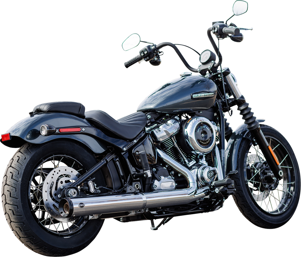 S&S Cycle Grand National Slip-On Muffler 50 State for M8 Softail – 4 Inch Chrome, Part #550-1160