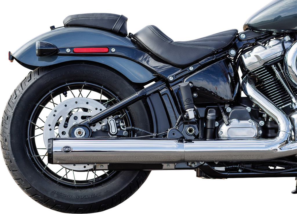 S&S Cycle Grand National Slip-On Muffler 50 State for M8 Softail – 4 Inch Chrome, Part #550-1160