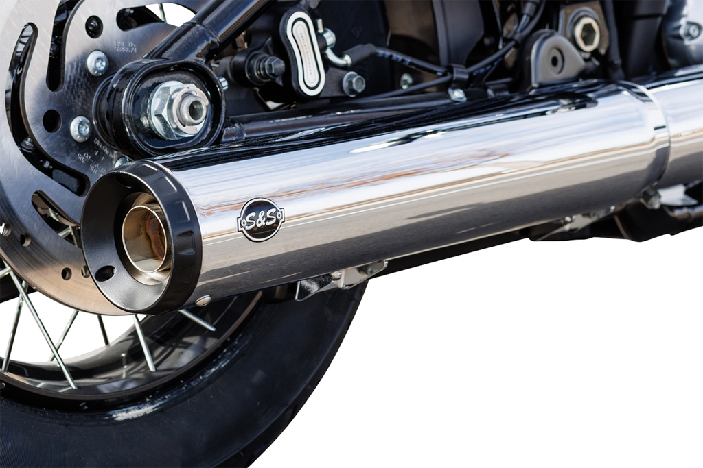 S&S Cycle Grand National Slip-On Muffler 50 State for M8 Softail – 4 Inch Chrome, Part #550-1160