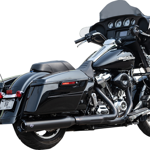 S&S CYCLE 2-into-1 Swindler Exhaust Conversion Kit for M8 Touring - 4-1/2 inch Black