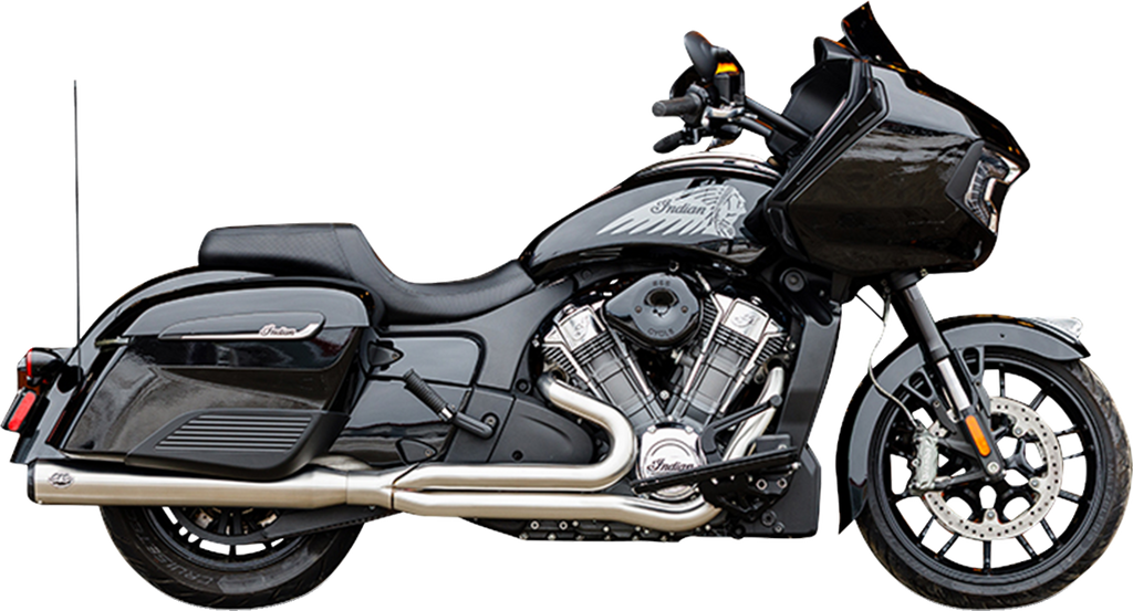 S&S CYCLE 2-into-1 Qualifier Exhaust System - Brushed Stainless Steel - Race Only - Indian with PowerPlus 550-1130