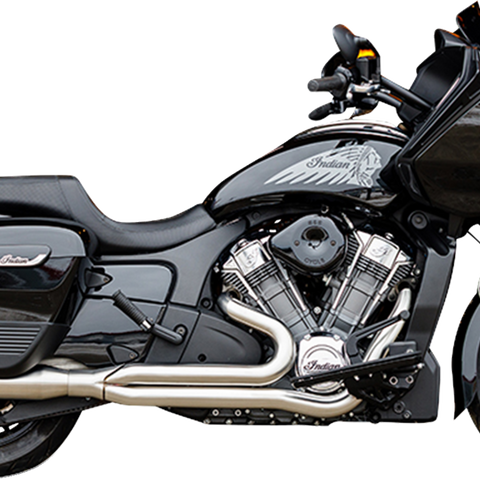 S&S CYCLE 2-into-1 Qualifier Exhaust System - Brushed Stainless Steel - Race Only - Indian with PowerPlus 550-1130