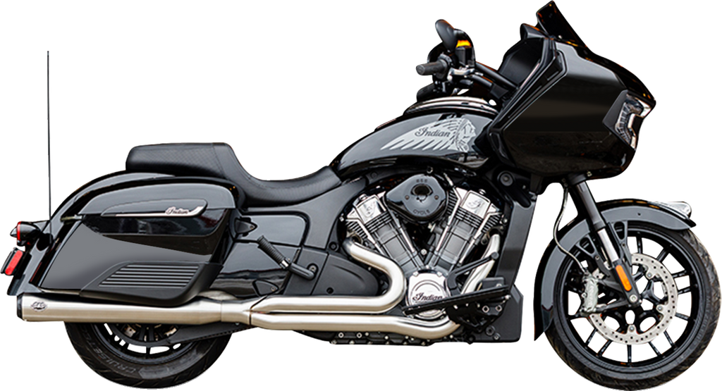S&S Cycle 2-into-1 Qualifier Exhaust System for Indian with PowerPlus, Brushed Stainless Steel, Part #550-1132