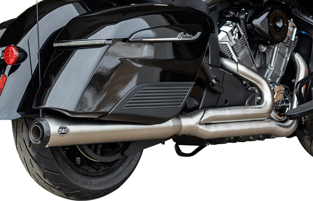 S&S Cycle 2-into-1 Qualifier Exhaust System for Indian with PowerPlus, Brushed Stainless Steel, Part #550-1132