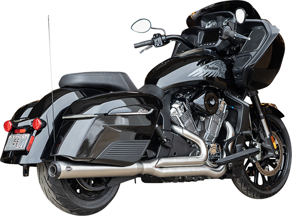 S&S Cycle 2-into-1 Qualifier Exhaust System for Indian with PowerPlus, Brushed Stainless Steel, Part #550-1132