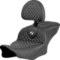 SADDLEMEN Roadsofa* Seat - Dragon Scale Stitch - White Stitch - w/ Backrest - FLTR/FLHX '23-'24 823-07-208B6